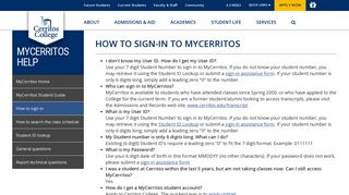 
How to Sign-in to MyCerritos - Cerritos College
