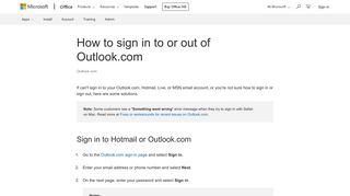 
                            7. How to sign in to or out of Outlook.com - Outlook - Office Support - Portal Live Hotmail Iniciar Sesion