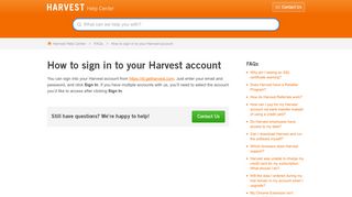 How to sign in to your Harvest account – Harvest Help Center