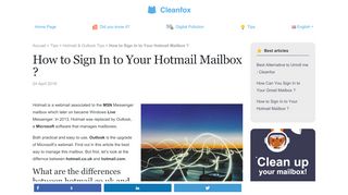 
                            8. How to Sign In to Your Hotmail Mailbox ? - Cleanfox - Msn Messenger Hotmail Portal