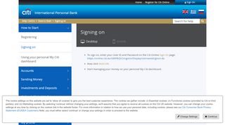 
                            9. How To Sign On To Citi Online - Text Guide - Citi UK IPB - Citibank Uk Online Banking Portal
