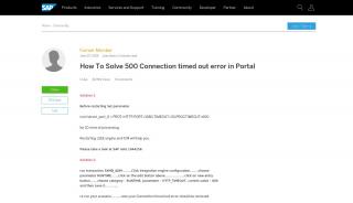 
                            1. How To Solve 500 Connection timed out error in Portal | SAP Blogs - 500 Connection Timed Out Error In Sap Portal