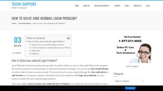 
How to Solve Juno webmail Login Problem? – Call 1-844-203 ...  
