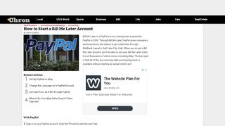 
                            8. How to Start a Bill Me Later Account | Chron.com - Bill Me Later Paypal Portal