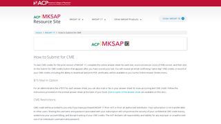 
How to Submit for CME - MKSAP 17
