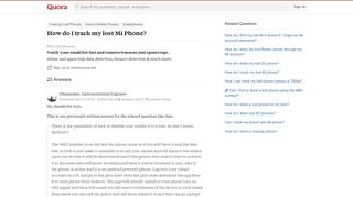 
                            3. How to track my lost Mi Phone - Quora - Mi Cloud Account India Portal