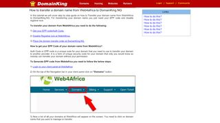
                            8. How to transfer a domain name from Web4africa to ... - Web4africa Ng Portal
