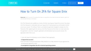 
                            8. How to Turn On 2FA for Square Enix | TeleSign - Secure Square Enix Portal