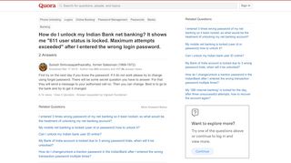 How to unlock my Indian Bank net banking - Quora - Indian Bank Net Banking Login Password Reset