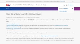 
                            4. How to unlock your sky.com account | Sky Help | Sky.com - Sky Sign In Problem