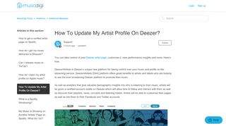 
                            2. How To Update My Artist Profile On Deezer? – MusicDigi FAQs - Deezer Artist Portal