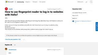 
                            2. How to use fingerprint reader to log in to websites with Hello ... - Use Fingerprint To Portal To Websites Windows 10