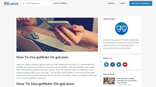 
                            4. How To Use goMeter On goLance | goLance Blog - Golance Portal
