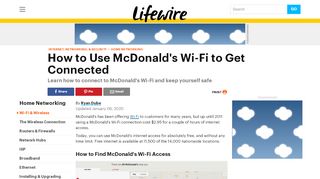 
                            8. How to Use McDonald's Wi-Fi to Get Connected - Lifewire