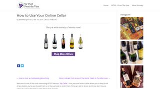 How to Use Your Online Cellar - From The Vine - Wtso Portal