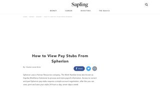 
                            2. How to View Pay Stubs From Spherion | Sapling.com