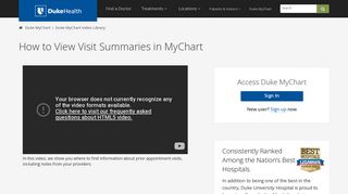 
                            4. How to View Visit Summaries in MyChart | Duke Health - Healthview Dukehealth Org Portal