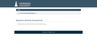 
Howard University - Welcome to the Bison Housing Portal  
