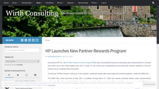 
HP Launches New Partner-Rewards Program - Wirth Consulting  
