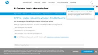 HP PCs - Unable to Log in to Windows Troubleshooting | HP ... - Cannot Portal To My Ee Account