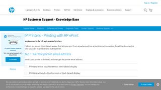 HP Printers - Print with HP ePrint | HP® Customer Support - Hp Eprint Email Portal