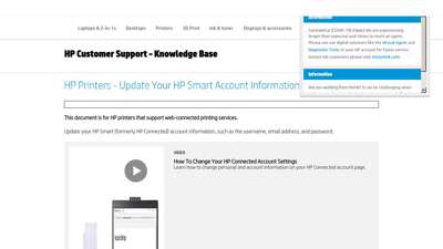HP Printers - Update Your HP Smart Account Information ...