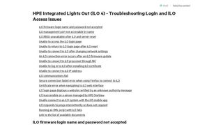 
                            2. HPE Integrated Lights Out (iLO 4) - Troubleshooting Login and ... - Oneview Internet Portal Passcode