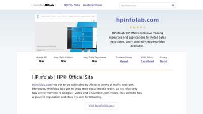 Hpinfolab.com website. HPinfolab  HP® Official Site.