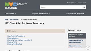 
                            5. HR Checklist for New Teachers - InfoHub - Nyc Doe Email Payroll Portal