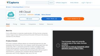 
                            4. HR Cloud Reviews and Pricing - 2019 - Capterra - Hr Cloud Portal