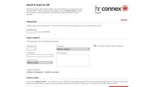 
HR Connex | Send an email to HR - Air Canada
