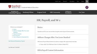 
                            5. HR, Payroll & W-2 | Graduate Medical Education | Stanford Medicine - Stanford Portal 2