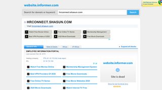 
                            3. hrconnect.shasun.com at WI. EMPLOYEE INFORMATION PORTAL - Employee Information Portal Shasun