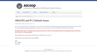 HRIS/YES and W-2 Website Issues | azcoop - Hris Yes Portal Login