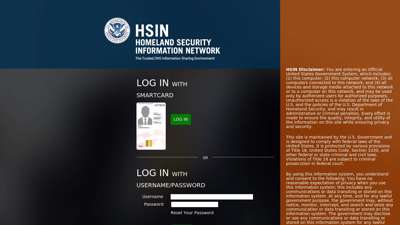 HSIN: Homeland Security Information Network - Login