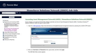 - HSSN Job Aids: Accessing Asset Management Network ... - Asset Management Network Portal