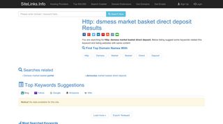 
                            6. Http: dsmess market basket direct deposit Results For ... - Market Basket Direct Deposit Login