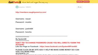 
                            7. http://members.naughtyamerica.com/ - JustPaste.it - Naughty America Member Portal