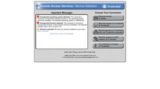 
                            1. https://connect2.prudential.com/ - Prudential Remote Access Portal