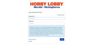 https://employee.hobbylobby.com/ - Hobby Lobby Employee Portal