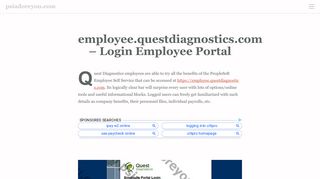 
                            6. HTTPS://EMPLOYEE.QUESTDIAGNOSTICS.COM – LOGIN ... - Quest Employee Portal