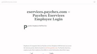 
                            7. HTTPS://ESERVICES.PAYCHEX.COM – LOGIN PAYCHEX ... - Eservices Paychex Com Secure Portal