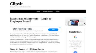 https://n11.ultipro.com – Login to Employee Payroll - Clipsit - N11 Ultipro Com Portal