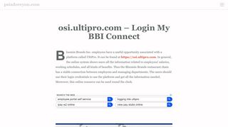 
                            2. HTTPS://OSI.ULTIPRO.COM – LOGIN MY BBI CONNECT ... - Bbi Connect First Time Portal Instructions