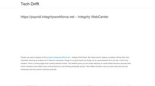 
                            5. https://payroll.integrityworkforce.net – Integrity WebCenter