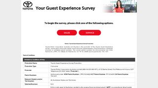 
                            4. https://www.toyotaexperience.com.au/ - Toyota Guest Experience Portal