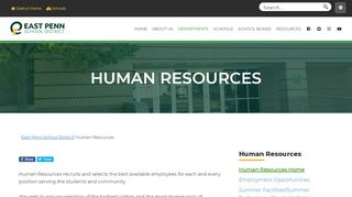 
                            3. Human Resources – East Penn School District - East Penn Employee Portal