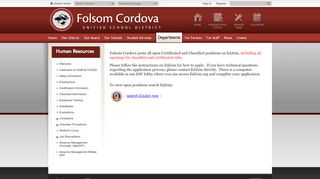 Human Resources / Employment - Folsom Cordova Unified - Edjoin Admin Login