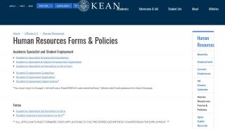Human Resources Forms & Policies | Kean University - Kean University Payroll Portal