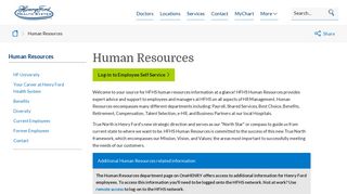 
                            4. Human Resources - Henry Ford Health System - Henry Ford Hospital Employee Portal
